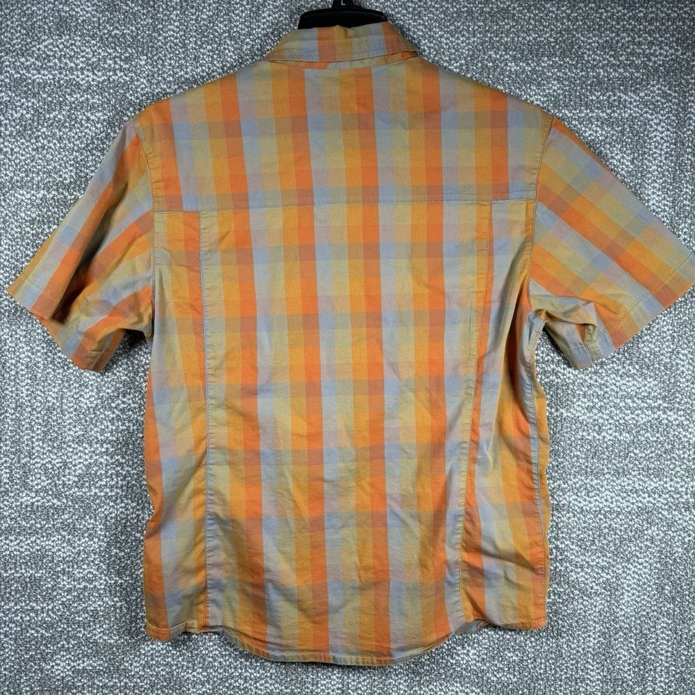 Arcteryx Shirt Mens‎ Small Orange Plaid Peakline Short Sleeve Button Up Outdoor - Picture 4 of 8